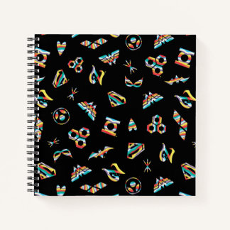 Cuaderno Patrón de iconos del arco iris de los superhéroes 