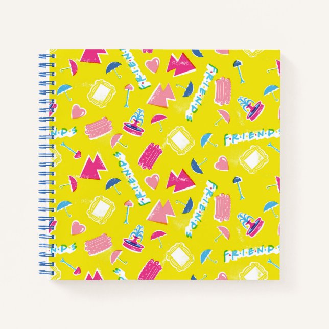 Cuaderno Patrón de iconos Neon FRIENDS™ (Anverso)