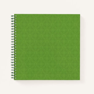 Cuaderno Patrón de iconos verdes afortunados