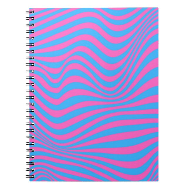 Cuaderno Patrón de ilusión óptica ondulada (Frente)