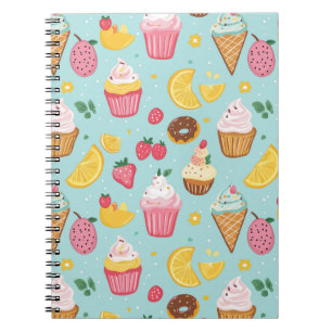 Cuaderno Patrón de ilustración de alimentos adorables