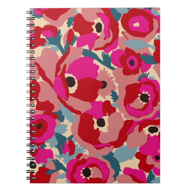 Cuaderno Patrón de ilustracion de flores. Moti botánico flo (Frente)