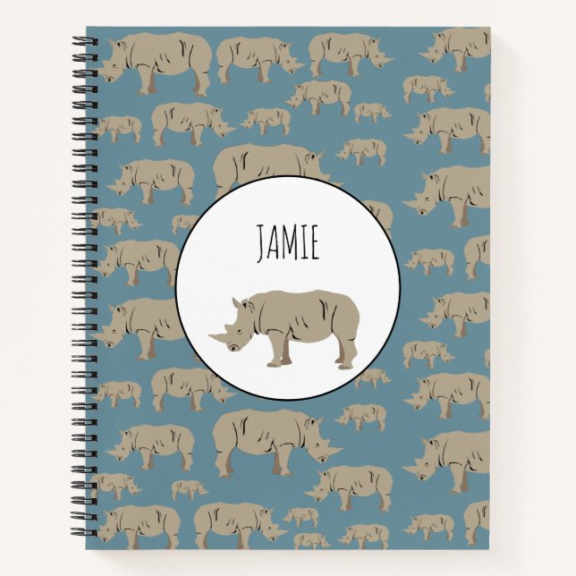 Cuaderno Patrón de Ilustracion rinoceronte (Anverso)