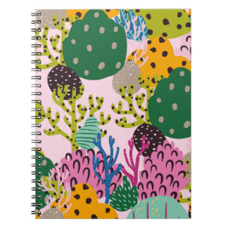Cuaderno Patrón de ilustracion submarino brillante con embe
