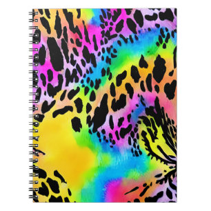 Cuaderno Patrón de impresión de animales colorido
