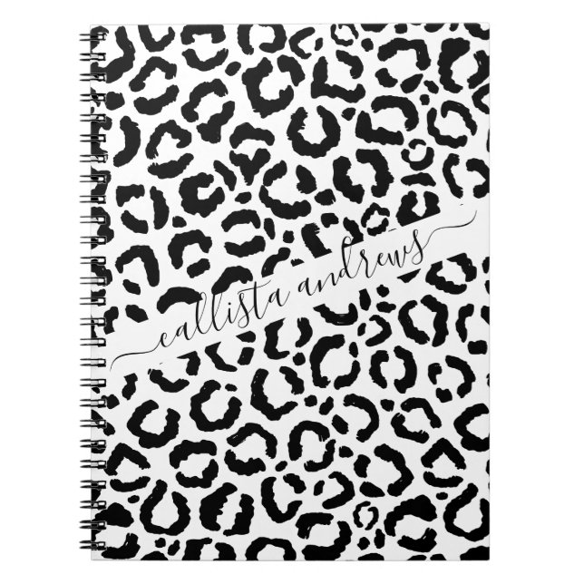 Cuaderno Patrón de impresión de animales del Leopardo Blanc (Frente)