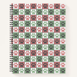 Cuaderno Patrón de impresión de garras de perro de color ro