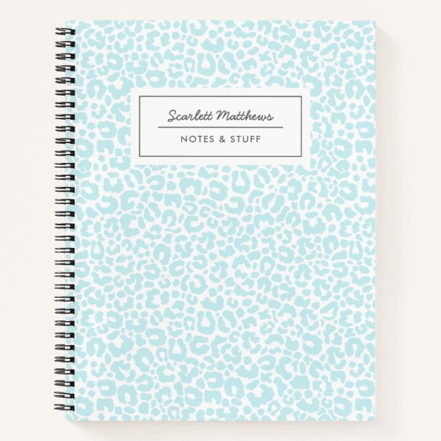 Cuaderno Patrón de impresión de leopardo de bonito azul (Anverso)