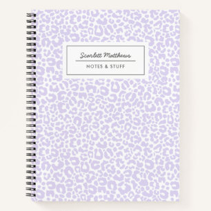 Cuaderno Patrón de impresión de leopardo de bonito Púrpu