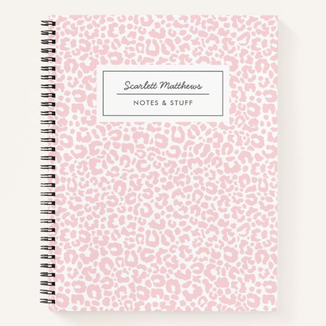 Cuaderno Patrón de impresión de leopardo de bonito rosado (Anverso)