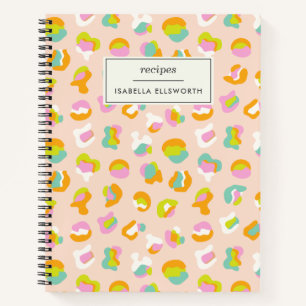 Cuaderno Patrón de impresión de leopardo lindo en receta de
