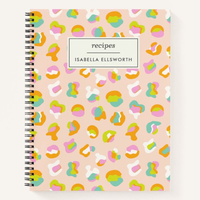 Cuaderno Patrón de impresión de leopardo lindo en receta de (Anverso)