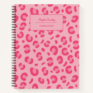 Cuaderno Patrón de impresión de leopardo rosa