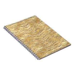 Cuaderno Patrón de impresión de piel de tigre dorado lindo 
