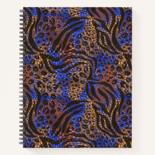 Cuaderno Patrón de impresión lujoso Leopard y Zebra