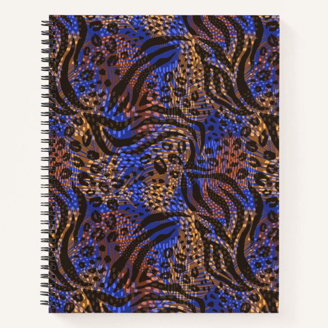 Cuaderno Patrón de impresión lujoso Leopard y Zebra (Anverso)