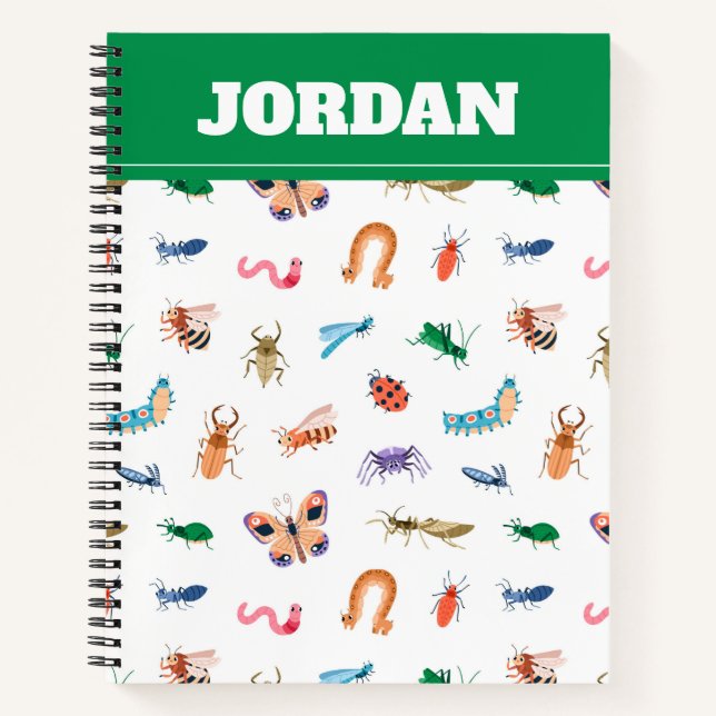 Cuaderno Patrón de insectos colorido (Anverso)