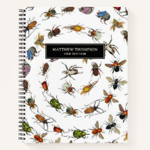 Patrón de insectos y bichos de época