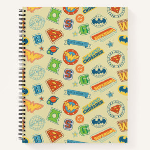 Cuaderno Patrón de insignia de superhéroe de la Liga de la