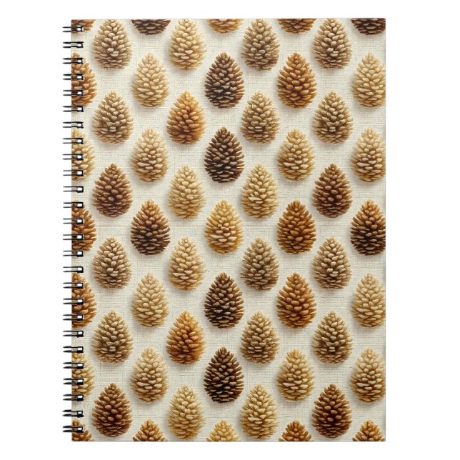 Cuaderno Patrón de invierno Pinecone clásico (Frente)