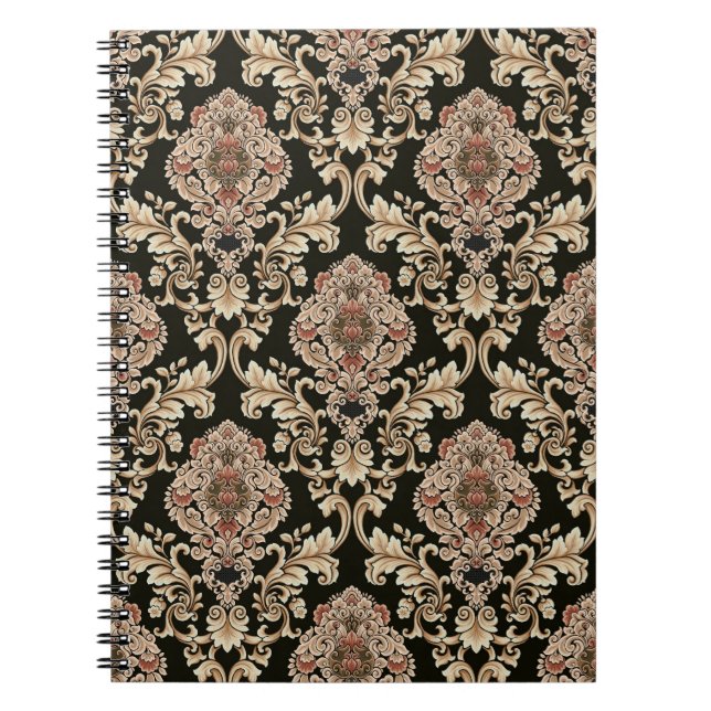 Cuaderno patrón de jacquard de damasco clásico con abstract (Frente)