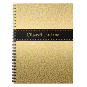 Cuaderno Patrón de Jaguar Impresión de animales en negro y