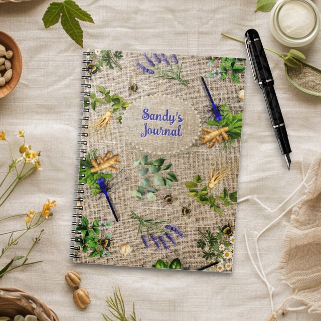 Cuaderno Patrón de jardín de hierbas personalizado de veran (Subido por el creador)