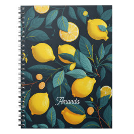 Cuaderno Patrón de jardín de limón. Cocitos tropicales amar