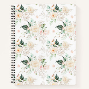 Cuaderno Patrón de jardín floral Rosa