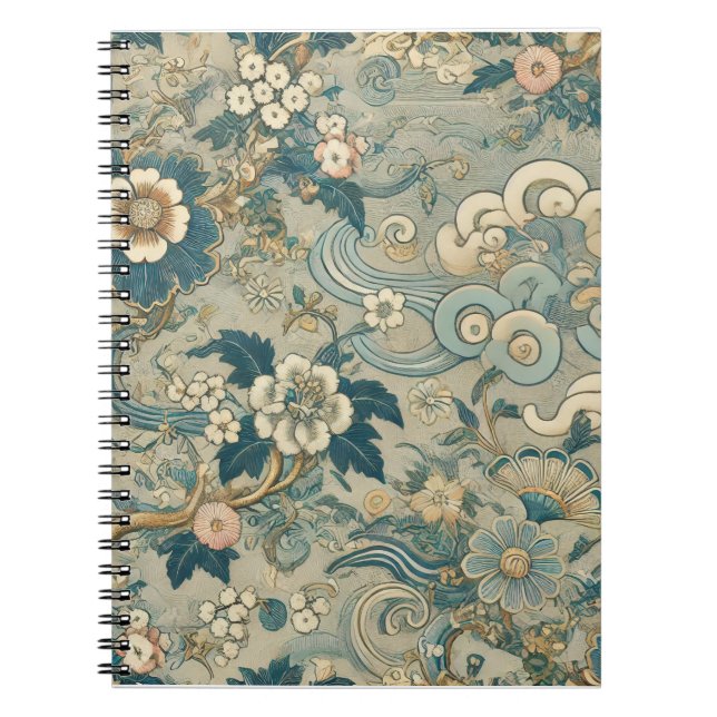 Cuaderno Patrón de jardín oriental (Frente)
