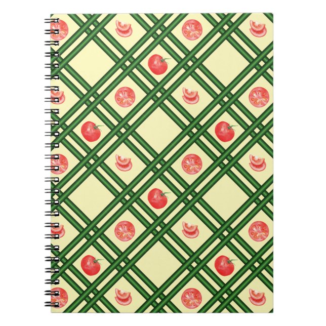 Cuaderno Patrón de jardinero de tomates frescos (Frente)