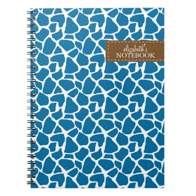 Cuaderno Patrón de jirafa azul brillante (Frente)