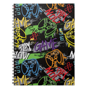 Cuaderno Patrón de juego de grafiti neón