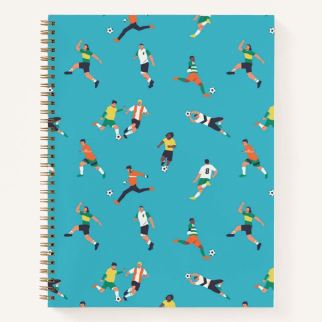 Cuaderno Patrón de jugador de fútbol (Anverso)