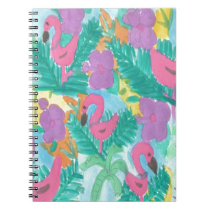 Cuaderno Patrón de jungla tropical de flamenco