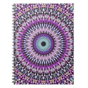 Cuaderno Patrón de Kaleidoscopio azul púrpura Mandala-43214