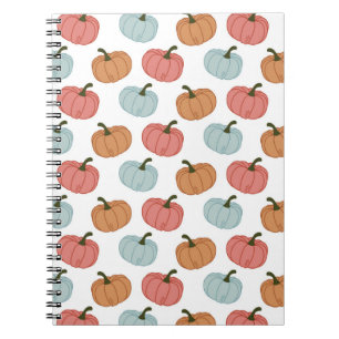 Cuaderno Patrón de la Calabaza Retro Día de Acción de Graci