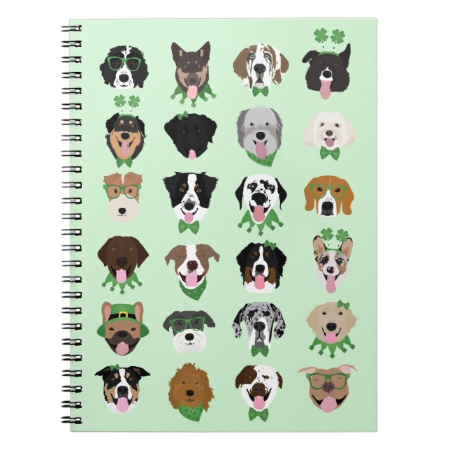 Cuaderno Patrón de la cara del perro de St Patricks (Frente)