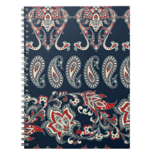 Cuaderno Patrón de la cosecha del damasco, floral de Paisle