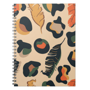 Cuaderno Patrón de la jungla abstracta sin soldadura, espal