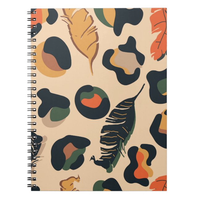 Cuaderno Patrón de la jungla abstracta sin soldadura, espal (Frente)