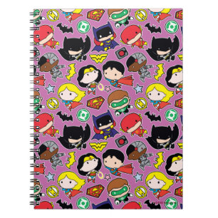 Cuaderno Patrón de la Liga de la Justicia de Chibi en morad