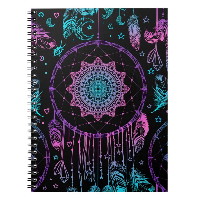 Cuaderno Patrón de la luna del soñador nativo americano (Frente)