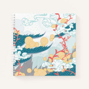 Cuaderno Patrón de la naturaleza inspirada en Asia