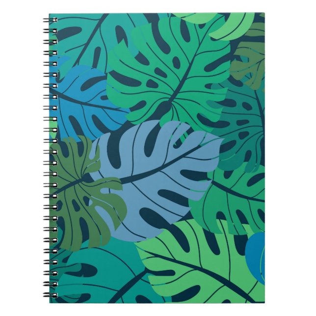 Cuaderno Patrón de la palma de la selva tropical sin foco (Frente)