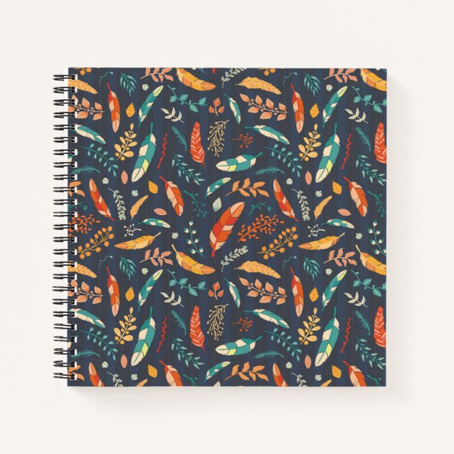 Cuaderno Patrón de la pluma hippie Boho (Anverso)