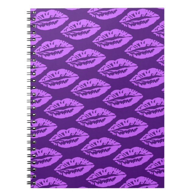 Cuaderno Patrón de Labios Morados (Frente)