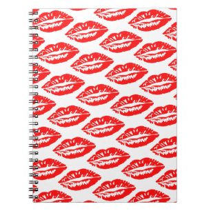 Cuaderno Patrón de Labios Rojos