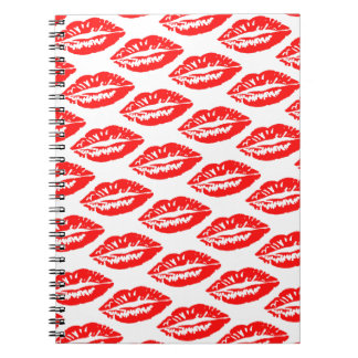 Cuaderno Patrón de Labios Rojos