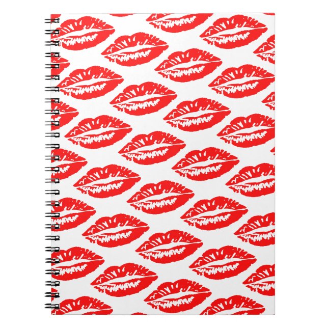 Cuaderno Patrón de Labios Rojos (Frente)